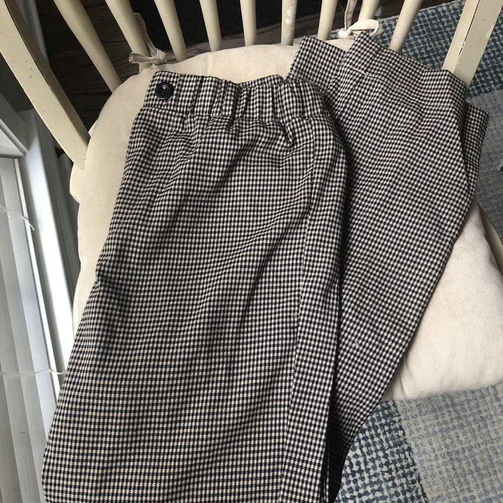 High waisted checkered pants
